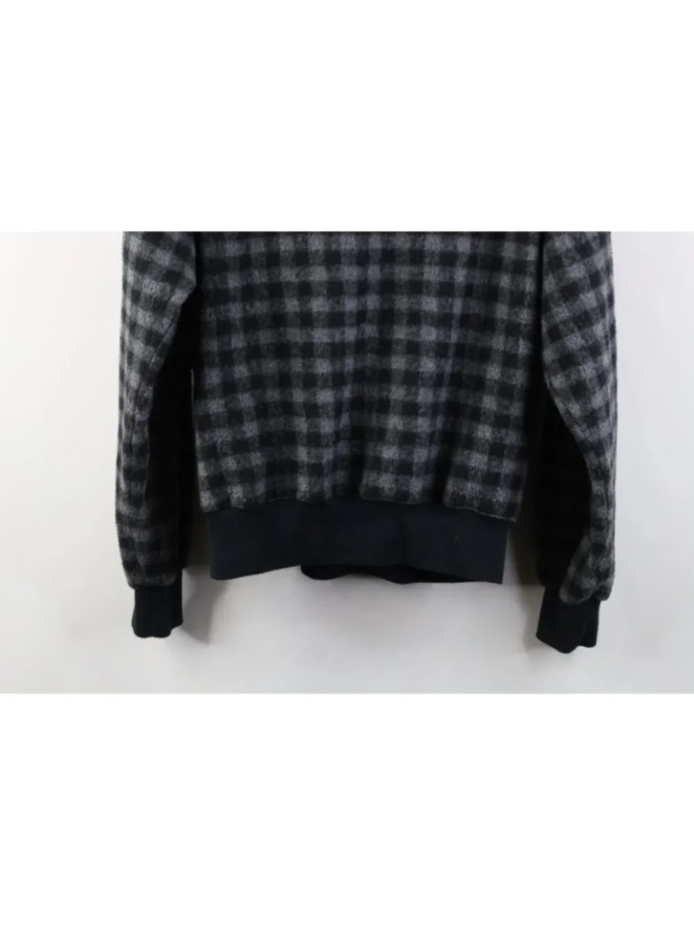 Vintage 90s Streetwear Mens Medium Boxy Fit Checkered Fleece Half Zip Sweater